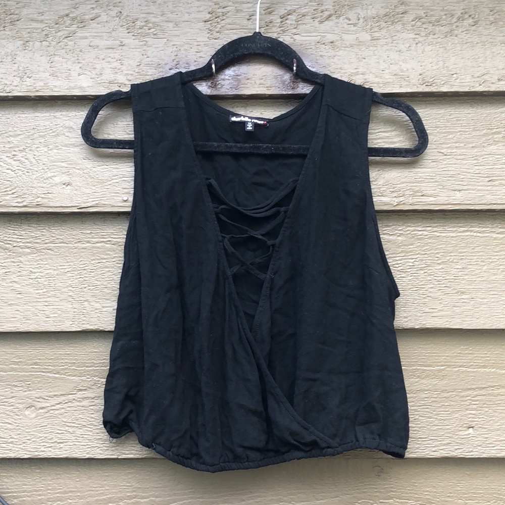 Charlotte Russe strappy black crop top
